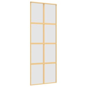 vidaXL skyded&oslash;r 76x205 cm matteret sikkerhedsglas og aluminium gylden