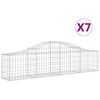vidaXL buede gabionkurve 7 stk. 200x30x40/60 cm galvaniseret jern