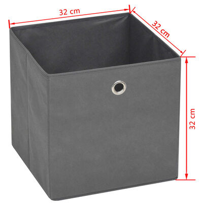 vidaXL opbevaringskasser 4 stk. 32x32x32 cm ikke-vævet stof grey