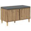 vidaXL Skob&aelig;nk med hynde Artisan-eg 80 x 38 x 46 cm Konstrueret tr&aelig;