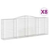 vidaXL buede gabionkurve 8 stk. 400x50x140/160 cm galvaniseret jern
