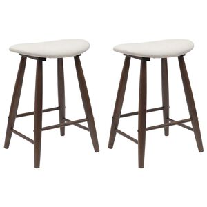 vidaXL Spisestole 2 pcs Lys Brun 46 x 37 x 63 cm Massiv Gummitr&aelig;