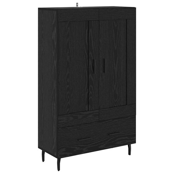 vidaXL Highboard med skuffe Sort eg 69,5 x 31 x 115 cm Konstrueret tr&aelig;