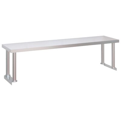 vidaXL køkkenbord med tophylde 120x60x115 cm rustfrit stål