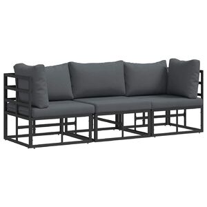 vidaXL 3 stk. Udend&oslash;rs M&oslash;bler Metal Sort og Anthracit