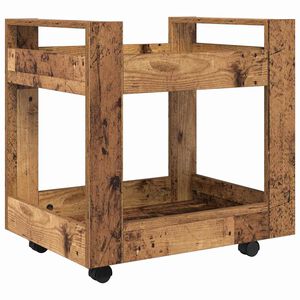 vidaXL Kontortrolley Gammelt tr&aelig; 60 x 45 x 60 cm Konstrueret tr&aelig;