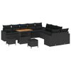 vidaXL Havesofa S&aelig;t 13 stk. Sort polyrattan