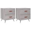 vidaXL sengeborde 2 stk. 40x35x47,5 cm konstrueret tr&aelig; gr&aring; sonoma-eg