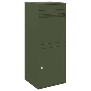 vidaXL Pakke drop boks med opbevaring Olivengr&oslash;n 41 x 38 x 103 cm St&aring;l