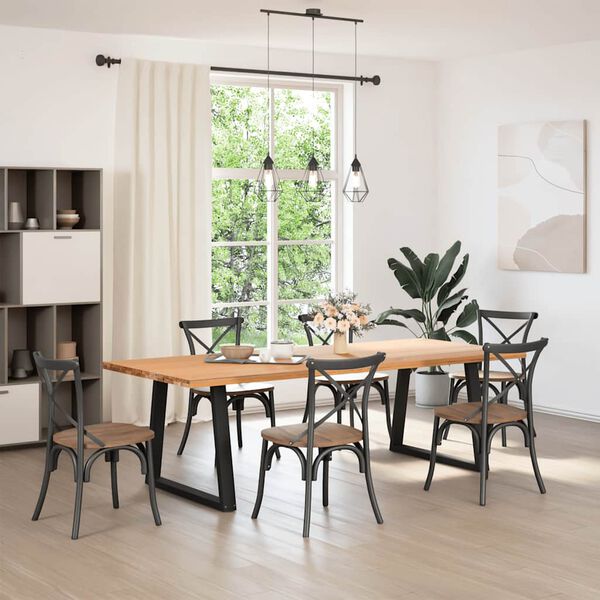 vidaXL spisebordsben V-formet 2 stk. sort 70 x (72-73,3) cm stål