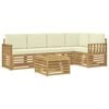 vidaXL Udend&oslash;rs sofagruppe 6 pcs Hvid og cremefarvet 59 x 59 x 37 cm
