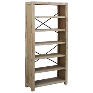 vidaXL bogreol med 6 hylder 80x30x170 cm massivt akacietr&aelig;