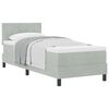 vidaXL Box spring seng med hovedg&aelig;rde Lysegr&aring; 80 x 200 cm Fl&oslash;jl