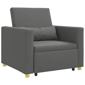vidaXL Utr&aelig;kkelig sovesofa enkelt M&oslash;rkegr&aring; 90 x 165 x 87 cm Stof