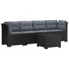 vidaXL 4-personers have-sofa med puder i rattan-look PP Antracit