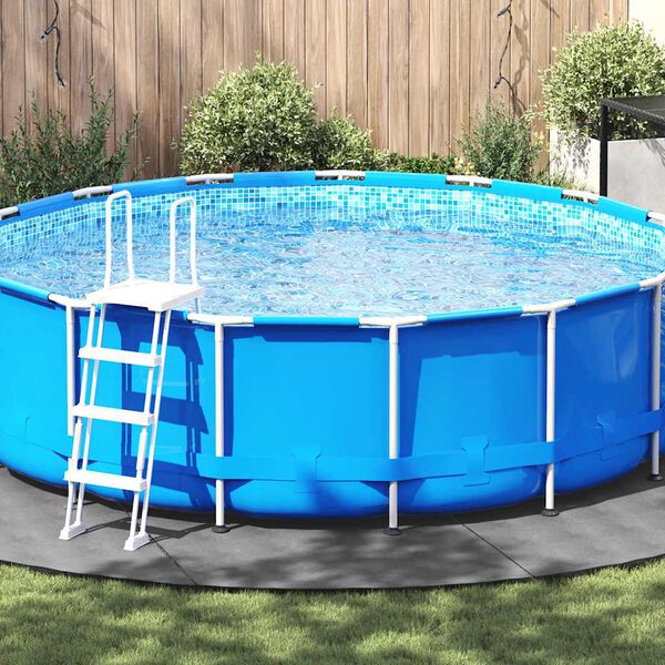 vidaXL poolunderlag &Oslash;500 cm polyester-geotekstil lysegr&aring;