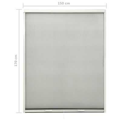 vidaXL nedrulleligt insektnet til vinduer 150x170 cm hvid