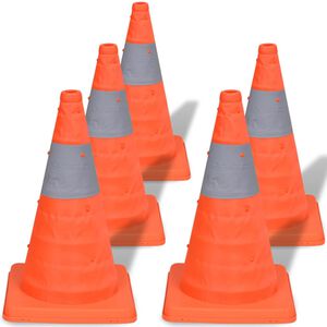 vidaXL 5 sammenklappelige trafikkegler 42 cm