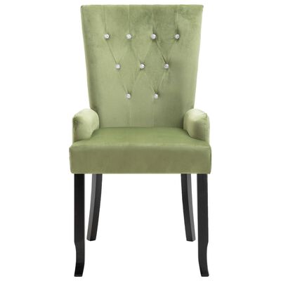 vidaXL spisebordsstole med armlæn 2 stk. velour lysegrøn
