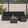 vidaXL Havesofa Sæt med pude 6 pcs Sort polyrattan
