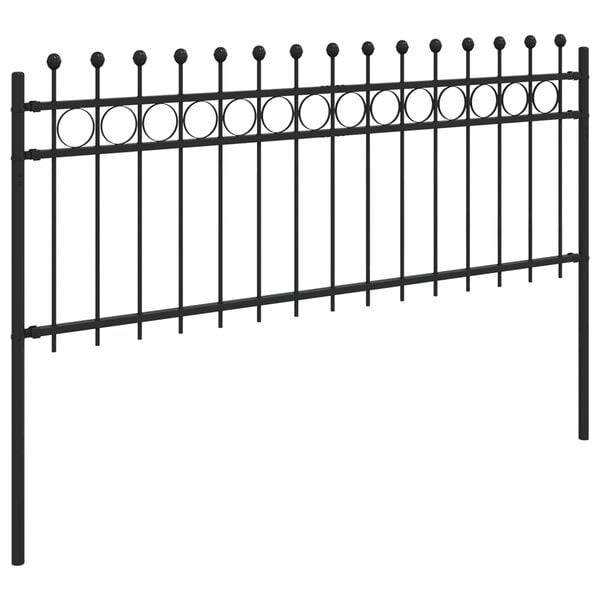 vidaXL Ringhegn Sort 200 x 130 cm Pulverlakeret st&aring;l