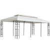 vidaXL pavillon med dobbelttag 6x3 m st&aring;l hvid