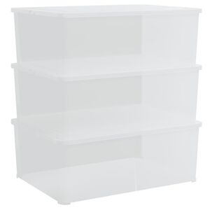 vidaXL plastopbevaringskasser 3 stk. 10 l stabelbare