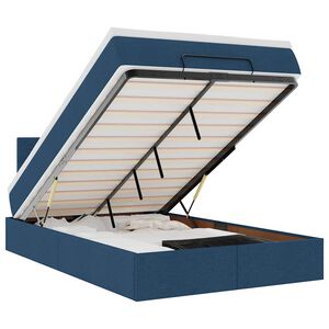 vidaXL osmannisk sengeramme med madras 120x190 cm stof bl&aring;