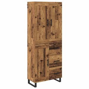 vidaXL Highboard Gammelt tr&aelig; 69,5 x 34 x 180 cm Konstrueret tr&aelig;