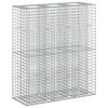 vidaXL Gabion h&oslash;jbed 2 stk. 130 x 50 x 150 cm Galvaniseret st&aring;l S&oslash;lv