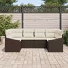 vidaXL Sofa Sæt med pude 6 pcs Brun polyrattan