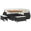 vidaXL Havesofa S&aelig;t 8 stk. Sort polyrattan