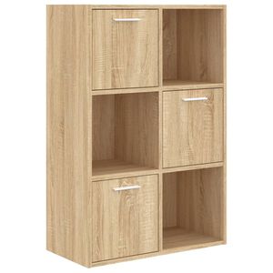 vidaXL kontorreol 60x29,5x90 cm konstrueret tr&aelig; sonoma-eg
