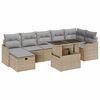 vidaXL Havesofa Sæt med pude med opbevaring 8 pcs Beige Poly rattan