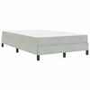 vidaXL Box spring seng med madras Lysegr&aring; 120 x 200 cm Stof