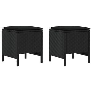 vidaXL 2 stk. Havepuf PE Rattan Sort