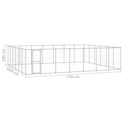 vidaXL udendørs hundebur 50,82 m² galvaniseret stål
