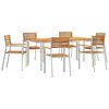 vidaXL Have Spisebordssæt 7 pcs Brun Massivt Akacietræ