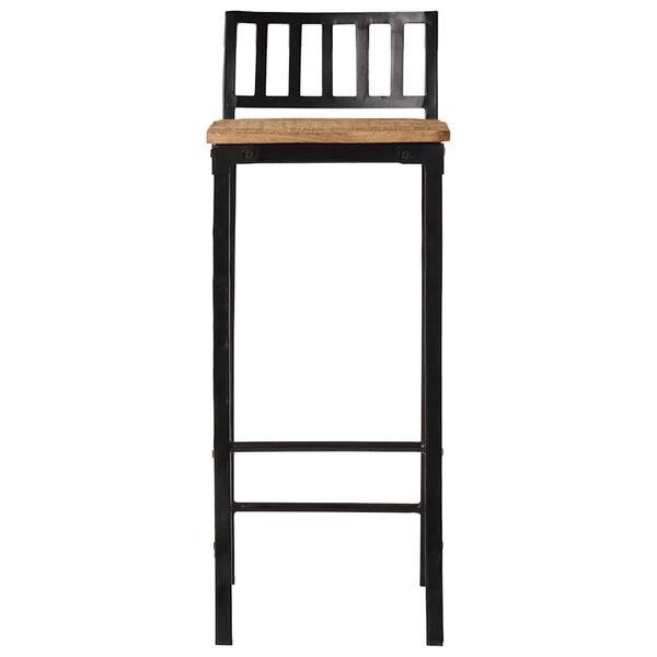 vidaXL bars&aelig;t 3 dele massivt ru mangotr&aelig; og metal