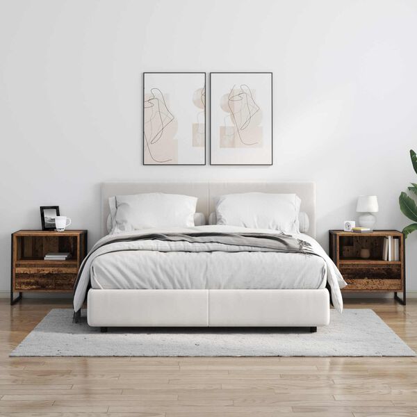 vidaXL Sengebord Gammelt tr&aelig; 50 x 39,5 x 50 cm Konstrueret tr&aelig;