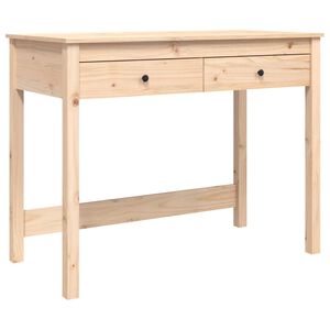 vidaXL skrivebord med skuffer 100x50x78 cm massivt fyrretr&aelig;