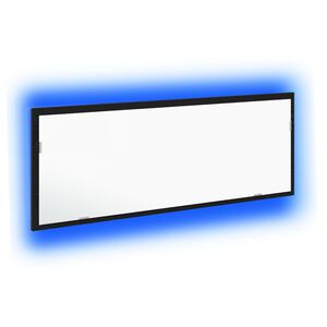 vidaXL LED badev&aelig;relsesspejl med spejl Sort eg 100 x 8,5 x 37 cm Glas