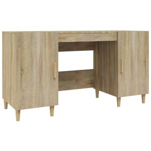 vidaXL skrivebord 140x50x75 cm konstrueret tr&aelig; sonoma-eg