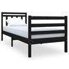 vidaXL sengeramme 75x190 cm Small Single massivt tr&aelig; sort