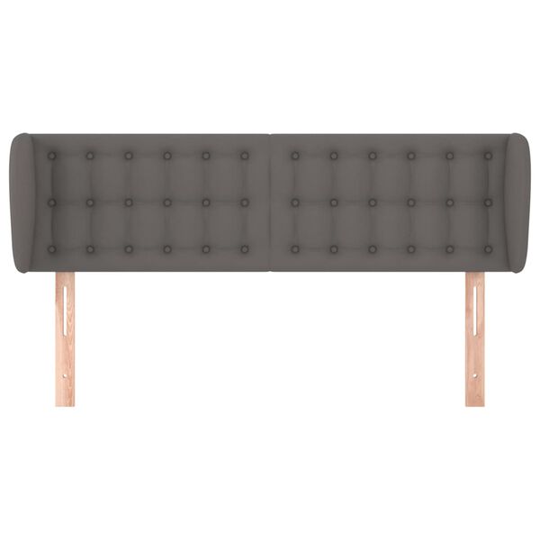 vidaXL sengegavl med kanter 147x23x78/88 cm kunstl&aelig;der gr&aring;