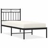 vidaXL sengeramme med sengegavl 75x190 cm metal sort