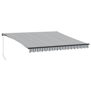 vidaXL markise m. LED 400x350 cm manuel betjening antracitgr&aring; og hvid