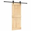 vidaXL Skyded&oslash;r Naturfarvet og sort 80 x 210 cm Massivt Fyrretr&aelig;
