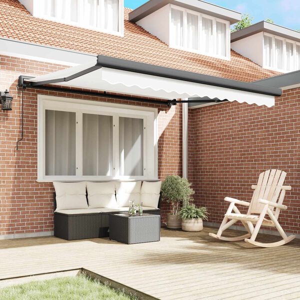 vidaXL Markise Hvid 350 x 250 x 165 cm Polyester og Aluminium