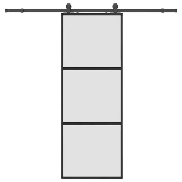 vidaXL skyded&oslash;r med hardwares&aelig;t 76x205 cm h&aelig;rdet glas sort